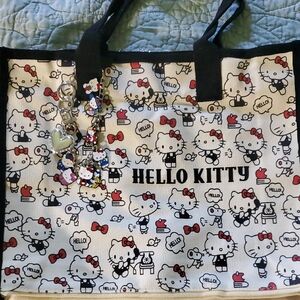 Hello Kitty Tote Bag with Charm Keychain